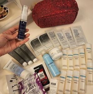 Hair Product Bundle-Deluxe Samples + Samples + Makeup Bag (27 Items)